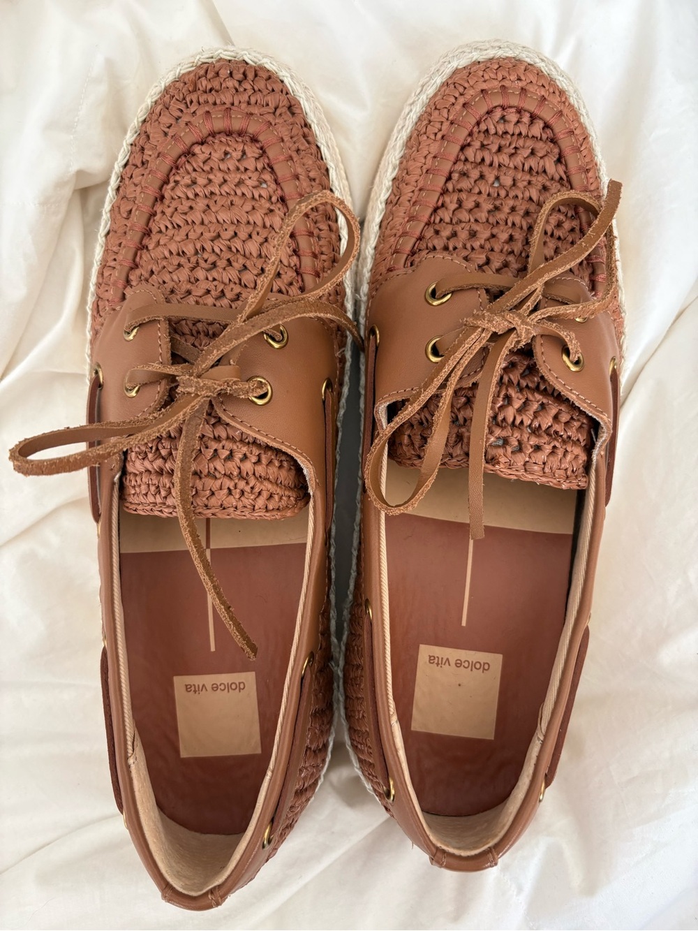 Dolce Vita Terracotta Woven Straw with Espadrille Accent Shoes